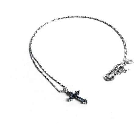 Men's necklace Cesare Paciotti Jewels in silver with cross with zircons