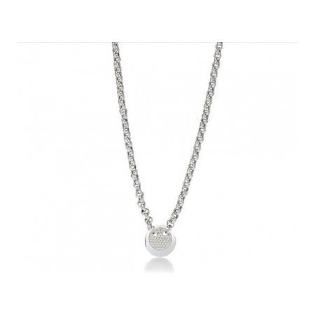 Liu Jo necklace in silver chain with round pendant with zircons