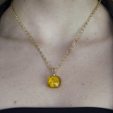 Collana Labriola in metallo con pietra sfaccettata giallo citrino