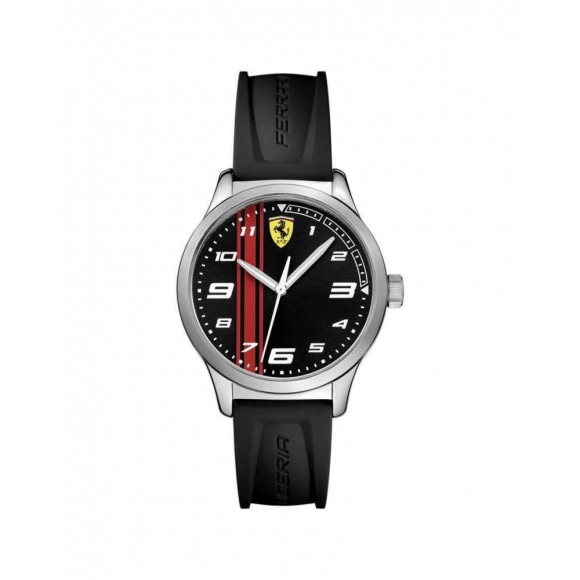 Orologio Ferrari con cinturino in caucciù con logo e cassa in acciaio