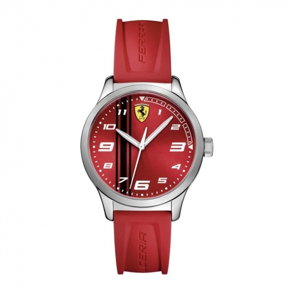Orologio Ferrari con cinturino rosso in caucciù e cassa rossa