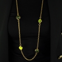 Collana Labriola con doppie pietre sfaccettate verde