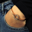 Bracciale Rebecca oro rosa con semicerchi rigidi e cerchio effetto diamantato