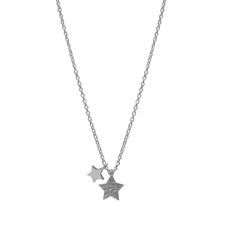 Collana Fogi in argento con stella pavè di zirconi bianchi