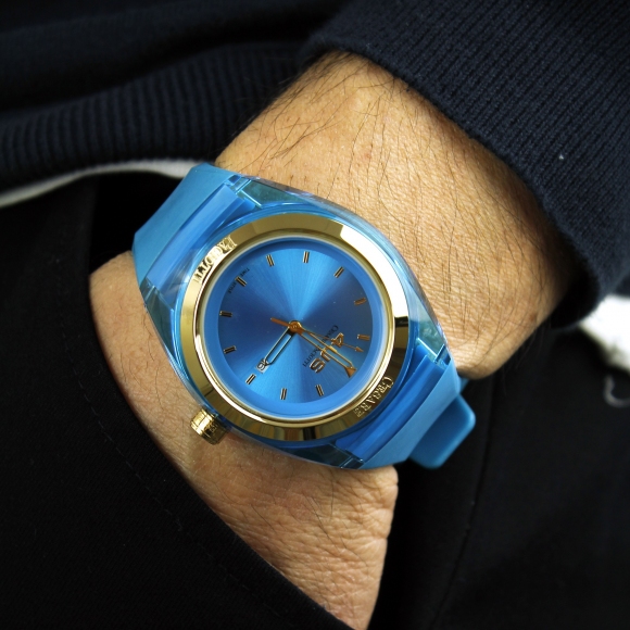 Orologio Cesare Paciotti 4Us con cinturino in caucciù azzurro