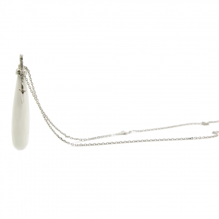 Cesare Paciotti Jewels necklace in silver with faceted stone pendant