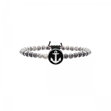 Bracelet Kidult with agate and steel and anchor - stability