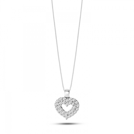 Ambrosia necklace in white gold with heart pendant