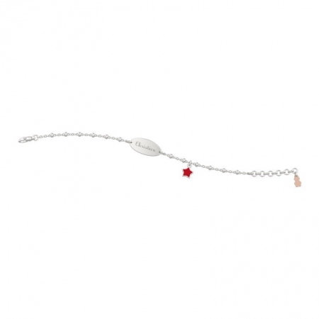 nanan bracelet with customizable plate and red pendant star