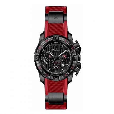 men's Zancan watch with red rubber strap and multifunction case