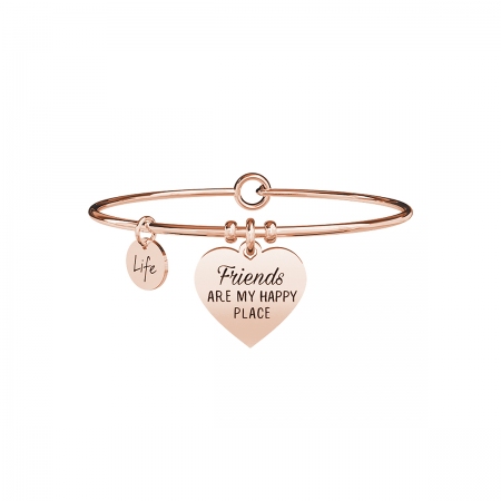 Rosé steel Kidult bracelet with heart-shaped pendant