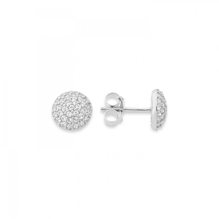 Ambrosia earrings in white gold with round pavè