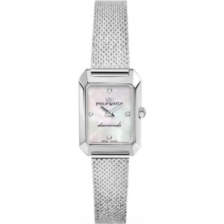 Philip Watch Newport milanese mesh strap and mother-of-pearl dial with diamonds