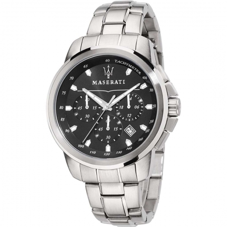 Maserati Men's Chronograph Watch with Black Dial