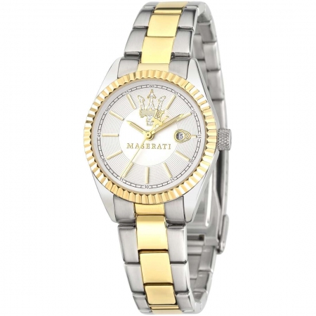 women' Maserati Competizione watch with two-tone steel and gold strap