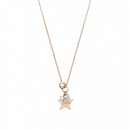 Rosé silver Nomination necklace with best friends star
