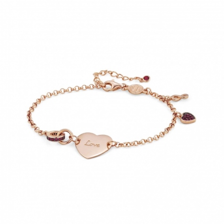 Rosé silver Nomination bracelet with Love heart