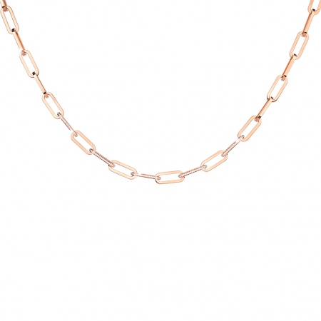 Rose Rebecca chain choro necklace with three links with crystals