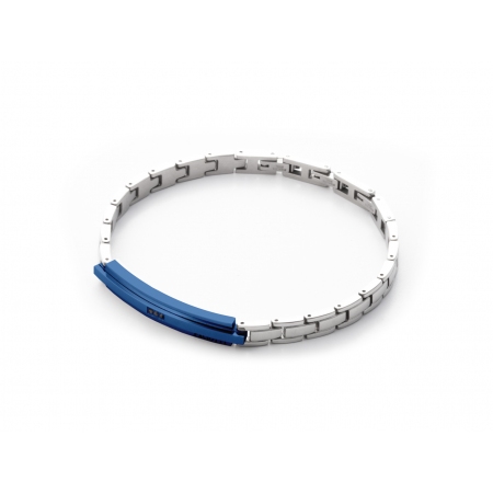 Cesare Paciotti 4us steel bracelet with blue plate