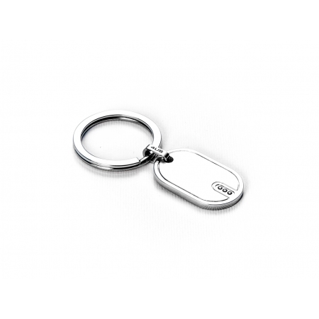 4us Cesare Paciotti keychain with satin plate and black zircons