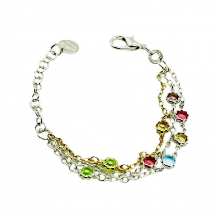 Multiwire Cesare Paciotti For Us bracelet with colored stones