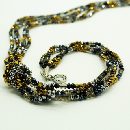 Multi-wire Ottaviani necklace with faceted stones