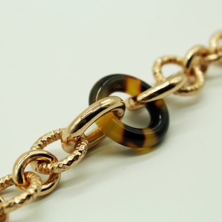 Rosé chain Ottaviani bracelet with central spotted detail