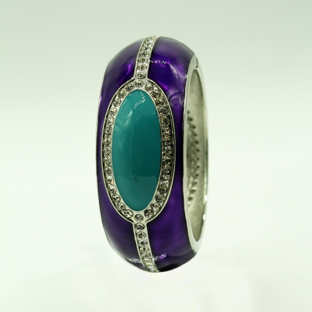 Ottaviani rigid purple steel bracelet with blue oval