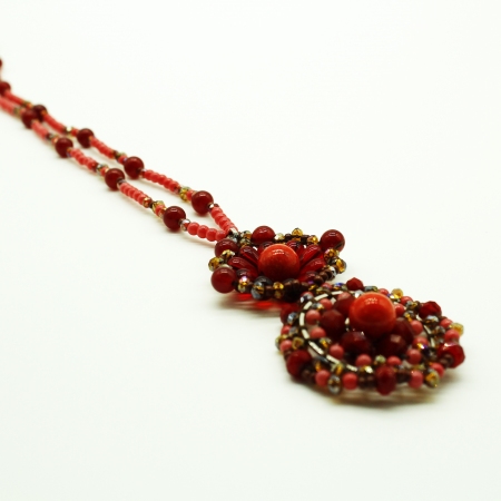 Collana Ottaviani con perle rosse e corallo