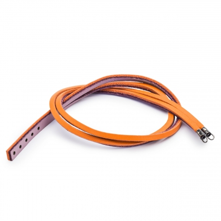 Leather Bracelet Orange Pastel/Lilac