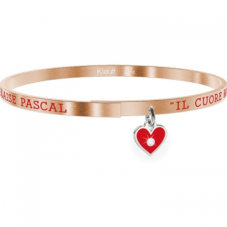 Rosé steel Kidult bracelet with Pascal phrase