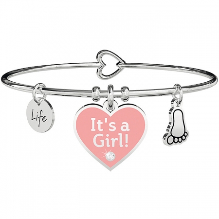 Kidult steel bracelet with it's a girl heart