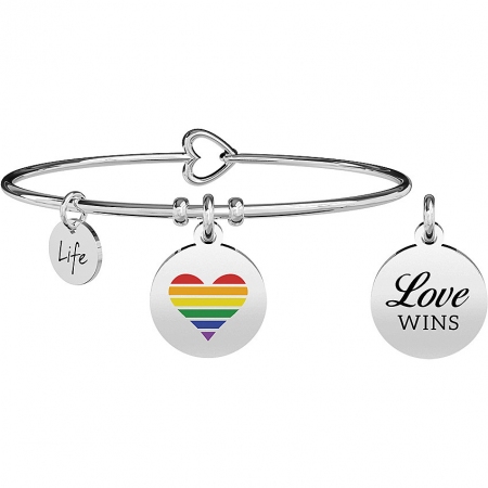 Kidult bracelet with rainbow heart love wins