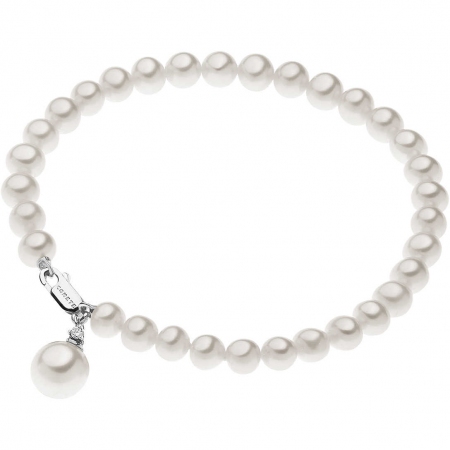 Pearl Comets bracelet with diamond pendant with pearl