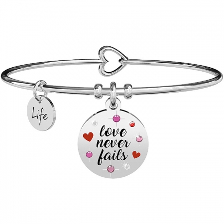 Kidult bracelet with pendant with crystals - love never fails
