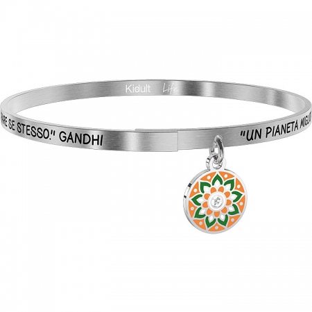 Rigid Kidult bracelet with gandhi phrase