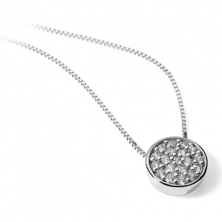 Ambrosia necklace in white gold with round light point composed