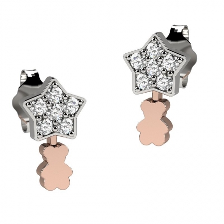 Star-shaped Nanan earrings with zircons
