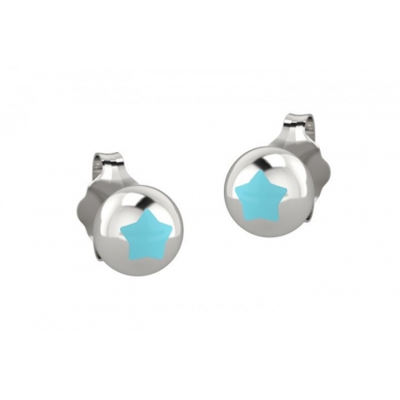 Silver Nanan earrings with blue star