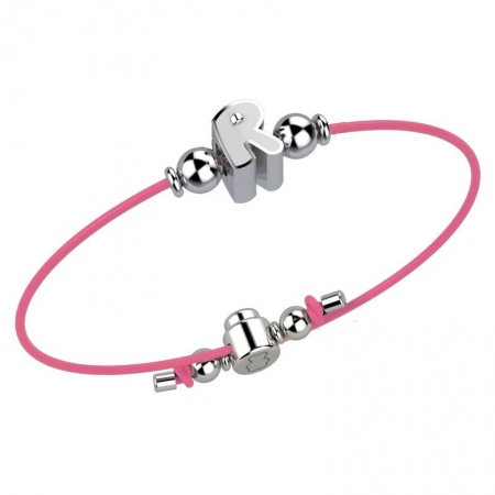 Pink cord Nanan bracelet with letter R