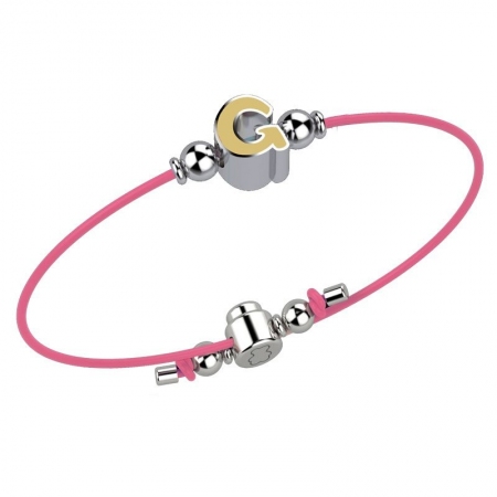 Pink cord Nanan bracelet with letter G