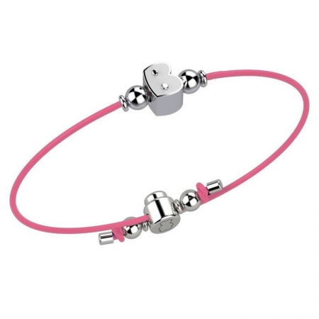 Pink cord Nanan bracelet letter B