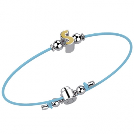 Blue cord Nanan bracelet with letter S