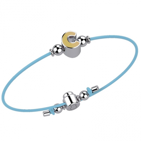 Blue cord Nanan bracelet with letter C