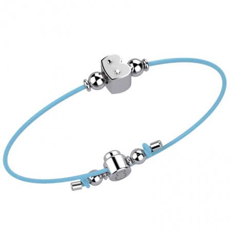 Blue cord Nanan bracelet with letter b