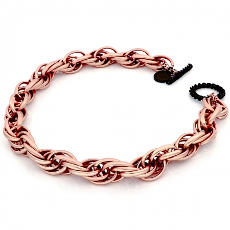 Pink satin chain UNOAERRE necklace
