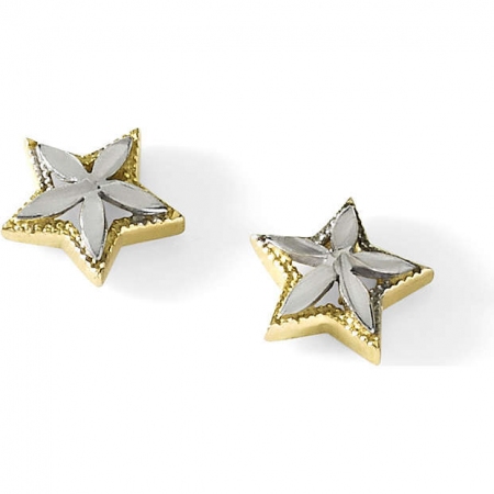 Ambrosia earrings in two-tone gold in the shape of a star