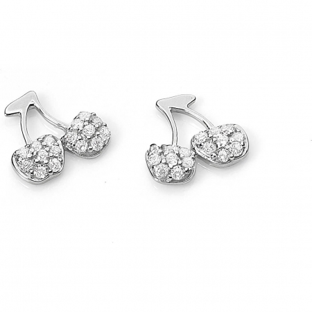 Ambrosia earrings in white gold in the shape of cherries