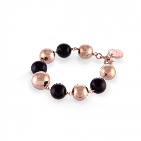 Pink Unoaerre bracelet with pink and black spheres