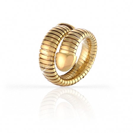 Gold Unoaerre rigid serpentine ring
